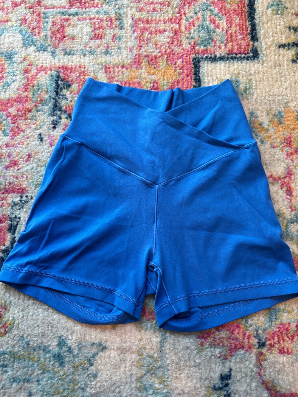 Aerie Offline Women’s Highwasted Crisscross Blue Workout/Lounge Shorts